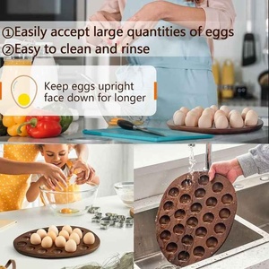 Farmhouse Style Wooden <b>Egg</b> Tray Sturdy and Elegant Design for Countertop Display High Quality Wooden <b>Eggs</b> Crate - Product Image 2
