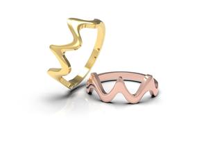 Anillo de Plata de Ley 925 Chapado en Oro de 14K, Hecho a Mano, Clásico, Moderno, con Patrón Ondulado para Mujer, para Bodas y Fiestas - Product Image 4