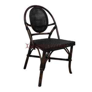 Nouvelle Chaise en Rotin Minimaliste Moderne Classique Noir Vieilli pour la Maison, le Salon, le Restaurant, le Bar, la Salle à Manger, le Jardin, la Terrasse - Product Image 1