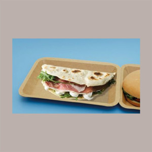 100 Uds bandeja de comida de papel Kraft marrón biodegradable forma rectangular 170x148H24mm para galletas ensaladas artesanías MT4 170x148H24mm - Product Image 1