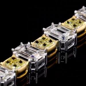 Brazalete de Tenis de Diamantes Cultivados en Laboratorio de Alta Gama, Corte Brillante, Oro Blanco y Amarillo de 14K, EF VS1, 2mm, Chapado en Oro GGL, para Mujer, Compradores Mayoristas - Product Image 3