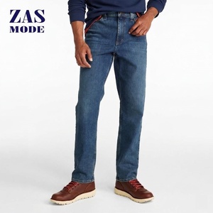 Jeans de Mezclilla para Hombre de Alta Calidad, Personalizados de Fábrica, al por Mayor, Transpirables, Ecológicos, de Tiro Medio, Corte Recto, Lavado Snow Wash, con Impresión Digital - Product Image 1