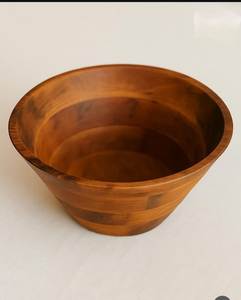 Tazón de Madera Ecológico para Servir, Forma Redonda, para Ensaladas, Mezclar Aperitivos, Palomitas de Maíz, Frutas y Otros Alimentos, al Mejor Precio Accesible - Product Image 1