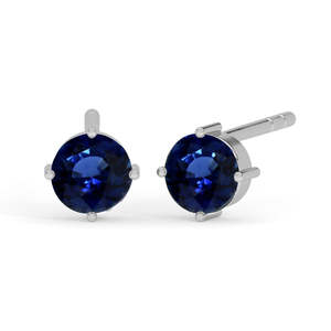 NOVAMART Fine 925 Sterling Silver Royal Blue <b>Studs</b> <b>Earrings</b> Ball-shaped Diamond Sapphire <b>Turquoise</b> Rose Gold Gift for Kids and G - Product Image 1