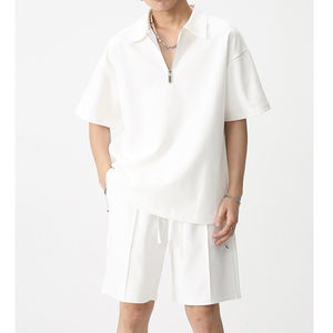 Conjunto de dos piezas de verano para hombre con diseño personalizado, camiseta y pantalones cortos de algodón transpirable de alta calidad para actividades al aire libre, tejido de punto - Product Image 5