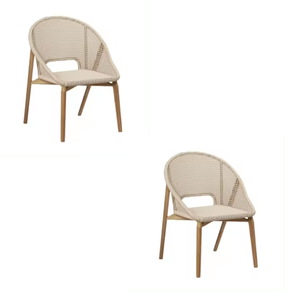 Chaise moderne en bois massif en rotin et osier Hôtels de jardin Villas Taille de couleur personnalisable Ensemble de meubles de patio extérieur Style indonésien - Product Image 3