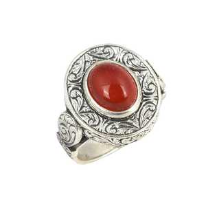 Bague pour homme en argent sterling 925 gravée à la main avec pierre d'agate |   Bijoux turcs faits à la main - Product Image 1