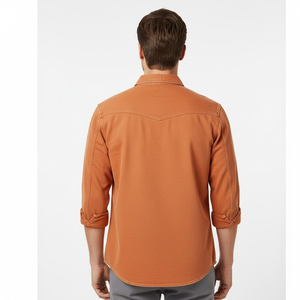 Chemise en jean légère, anti-rides, respirante pour homme, confort quotidien, coton bleu, coupe classique, fabriquée à la main - Product Image 3