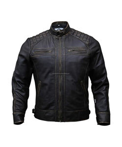 Blouson motard en cuir de haute qualité à séchage rapide pour hommes, tissu en toile Boomletcorp avec logo personnalisé et service OEM - Product Image 1