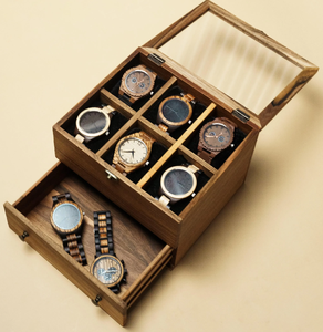 กล่องไม้ใส่นาฬิกาทำจากไม้หรูหรากล่องจัดระเบียบกล่องโชว์เคสมี5ช่อง - Product Image 5