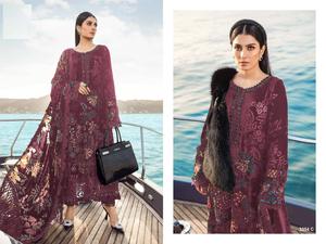 Coton rayonne avec auto-broderie lourde et impression numérique en coton avec broderie Dupatta - Product Image 4