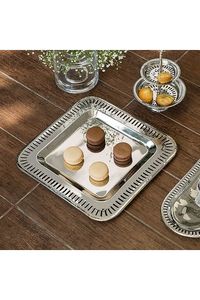 Unique Style Shiny Polished Stainless Steel Serving <b>Tray</b> Top-Table Decorative <b>Tray</b> for Serving <b>Drinks</b> and Snacks - Product Image 4