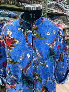 <b>Women's</b> Reversible <b>Velvet</b> Quilted <b>Jacket</b> Coat Breathable Cotton Filled Indian Style - Product Image 5