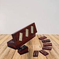 Set di Domino 28 Pezzi Doppio 6 Personalizzato in Melamina Dipinta con Scatola in Legno