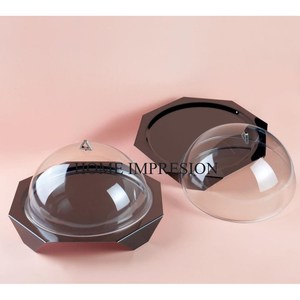 Platos de Metal de diferentes formas, plato para servir frutas con sombra de Color dorado, platos con cúpula de cristal para aperitivos, postres, frutas - Product Image 6