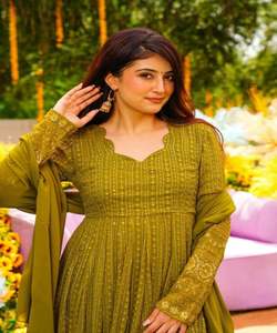 นักออกแบบ จอร์เจตต์ งานเย็บปักถักร้อย ลําดับ งานซาลวาร์ คามีซ ชุดปาร์ตี้ เสื้อผ้าชาติพันธุ์ ราคาส่ง - Product Image 6