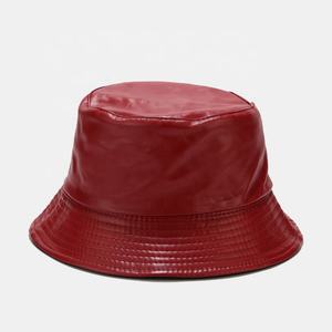 Bob en cuir PU unisexe, casquette de pêche pliable, chapeau de randonnée, mode rue Hip-Hop imperméable, casquette réversible pour femmes - Product Image 3
