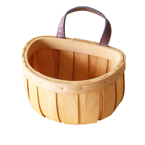 Venta al por mayor hecha a mano de madera natural media redonda cesta de almacenamiento de cocina soporte de cesta de cosecha diseño único de Vietnam - Product Image 1