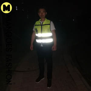 เสื้อกั๊กนิรภัยผ้าโพลีเอสเตอร์สะท้อนแสงมองเห็นได้ชัดเจนเสื้อกั๊กทำงานคาร์โก้สำหรับผู้ชาย - Product Image 3