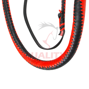 Long fouet de taureau en cuir tressé conçu pour les spectacles de formation de cascades d'utilisation de cow-boy ou les articles d'affichage de collection à vendre - Product Image 4