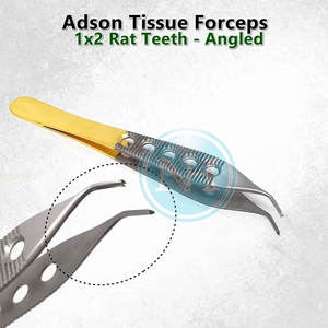 Pinzas de Tejido de Acero Inoxidable 1x2 Dientes, Delicadas y Curvadas, de la Mejor Calidad - Product Image 2