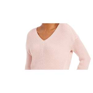 Maglione da Donna Charter Club in Cotone Testurizzato con Scollo a V, Traspirante e alla Moda per Autunno Inverno, Disponibile in Rosa, Taglie dalla XS alla XX-Large - Product Image 2