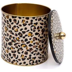 Kontensan ER147V4 175x180 mm Gold Leopard Print Pattern Metal Round Canister Knob Handle for <b>Food</b> <b>Storage</b> & <b>Container</b> - Product Image 1