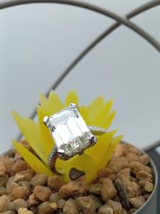 D'VINS JEWELS Trendy Classic EMERALD VVS Lab Grown Diamond Anillo de compromiso Plata de Ley 925 Estilo popular Regalo de fiesta de boda - Product Image 6