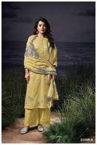 ผ้าคอตตอนพิมพ์ลายปักสไตล์ซาลวาร์ Kameez แคตตาล็อกแบบเต็มสำหรับงานปาร์ตี้ - Product Image 4