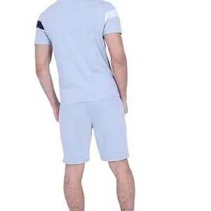 ชุดเสื้อและกางเกงขาสั้นลำลองผ้าเทอร์รี่สำหรับฤดูร้อน สไตล์สปอร์ต แฟชั่นใหม่ รับทำโลโก้  ชุดออกกำลังกายผ้าฝ้ายสำหรับผู้ชาย ขายส่ง - Product Image 6