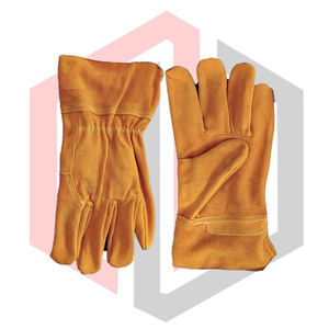 Gants de pompier en cuir marron chauffants, résistants au feu, résistants aux déchirures, texture grainée, sans silicone, sans poudre, 14 pouces - Product Image 5