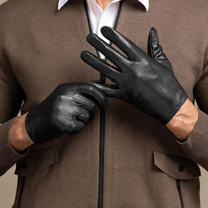 Gants de moto en cuir pour hommes Gants de protection en cuir avec doublure respirante Gants en cuir - Product Image 2