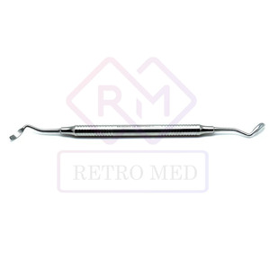 Raspador de hueso dental Injerto Hoja curva Implante quirúrgico de doble extremo Cirugía Curetaje Instrumentos de calidad de grado metálico - Product Image 4