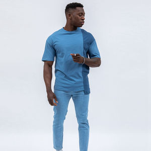 Camiseta de Verano 2026 para Hombre, 95% Algodón, 5% Elastano, Casual, Lisa, Manga Corta, Cuello Redondo, Teñida con Hilo, Suave y Transpirable, para Uso Diario - Product Image 2