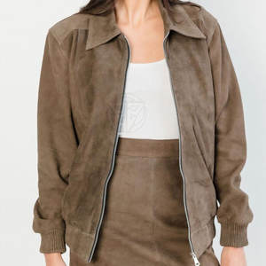 Chaqueta de Cuero de Gamuza Premium para Mujer con Diseño Contemporáneo de Punto Transpirable, Características Ecológicas y Superficie Suave - Product Image 3