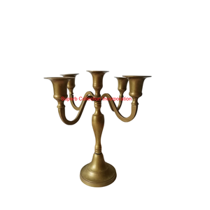 Candelabros decorativos modernos para el hogar, candelabros de hierro de 5 brazos para mesa de cena o candelabro elegante de Navidad a la venta - Product Image 2