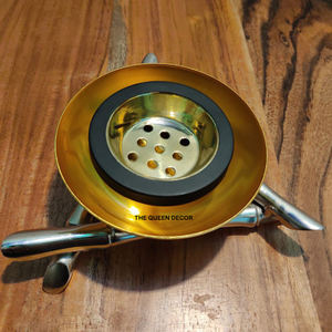 Quemador de incienso de Color dorado brillante hecho a mano con diseño de soporte plateado, fragancia para el hogar, uso más vendido - Product Image 1