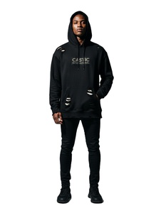 OEM Custom Heavyweight Distressed Hoodie Men 100% Cotton Acid Wash Oversized Streetwear <b>Hip</b>-Hop Vintage Pullover Sweatshirt - Product Image 1