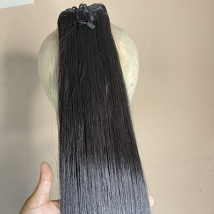 Paquetes de Extensiones de Cabello Humano Virgen Remy Ondulado Liso Sedoso Negro Natural de 24 Pulgadas, Doble Trama, Hechas a Máquina, de la India, Venta al por Mayor - Product Image 6