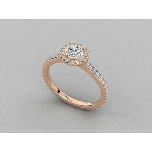 Bague solitaire en or 14 carats avec diamant brillant - Product Image 1