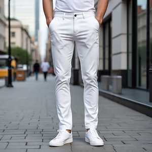 Vente en gros Streetwear Pantalon en cuir empilé à la mode 2025 Pantalon en cuir de mouton décontracté coupe-vent pour hommes de haute qualité - Product Image 1