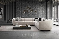 ORRIS LIVING Modernes L-förmiges Sofa-Set Kiefernholzrahmen 100% Polyester-Stoffbezug - Langlebig Komfortabel für Apartment Hotel Villa