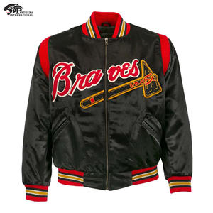 Réductions en gros pour les équipes scolaires Marques de mode Veste de baseball en satin à col montant avec logo Letterman Applique pour l'hiver - Product Image 2