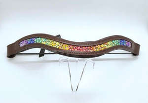 Bandeau de front en cuir diverses formes avec des cristaux colorés - Product Image 5