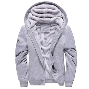 Sweat à capuche épais en polaire doublé de fourrure Sherpa personnalisé unisexe Sweat à capuche épais de haute qualité avec fermeture éclair brodé Design hiver chaud et moelleux pour hommes - Product Image 5