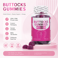 Bonbons Gommeux Premium pour l'Amélioration des Fesses, Courbes Attrayantes, Lifting Efficace des Fesses, Agrandissement des Hanches, Récupération Post-Liposuccion, Vitamines BBL pour Femmes, 60 Unités