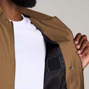 Wholesale OEM Service Men's High Quality Waterproof Breathable Bomber Jacket Comfortable Baseball Design Stand Collar <b>Winter</b> - Product Image 3