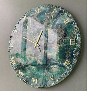 Reloj de Pared de Madera de Alta Calidad y Resina Epoxi con Forma Redonda para Decoración del Hogar, Regalo de Navidad - Product Image 3