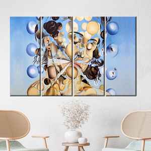 Impresión en lienzo de Galatea de las Esferas, decoración de arte moderno surrealista, 4P: estirado sobre lienzo - Product Image 1