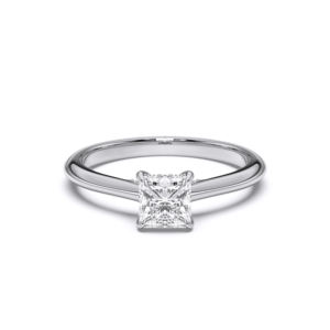 1.12 carats F-G/VS Lab Grown Princess & Round Shape Diamond Prong Set Bague de fiançailles solitaire en platine pour elle - Product Image 1